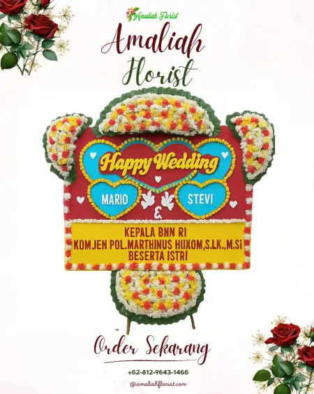 Papan Bunga Pernikahan Sangge
